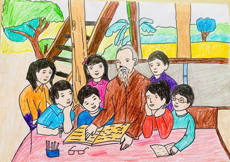 🖼🎨  PHÁT ĐỘNG CUỘC THI VẼ TRANH CHỦ ĐỀ “BÁC HỒ VỚI THIẾU NHI”