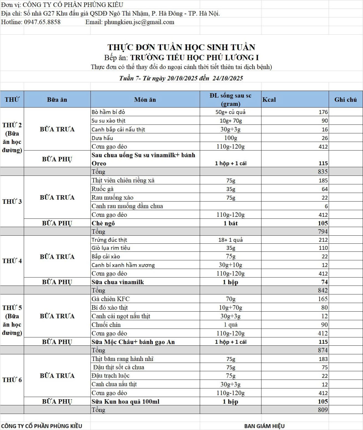 Tuần 7 từ 20 10 đến 24 10