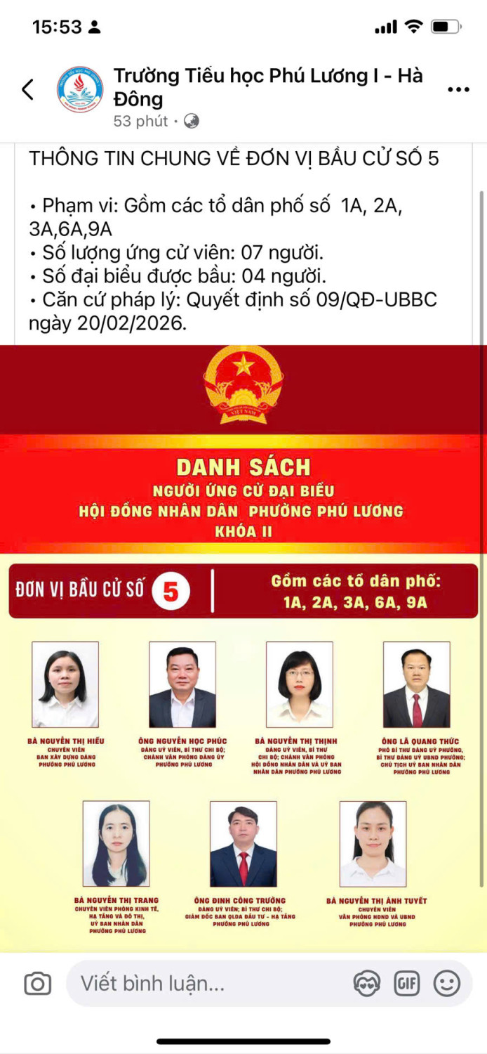 THÔNG TIN CHUNG VỀ ĐƠN VỊ BẦU CỬ SỐ 5 • Phạm vi: Gồm các tổ dân phố số  1A, 2A, 3A,6A,9A • Số lượng ứng cử viên: 07 người. • Số đại biểu được bầu: 04 người.